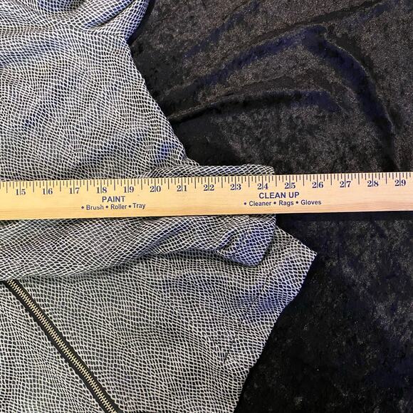 Ruched Shoulder Pads Vintage Faux Snake Skin full zip John Paul Richard Small - Picture 9 of 13